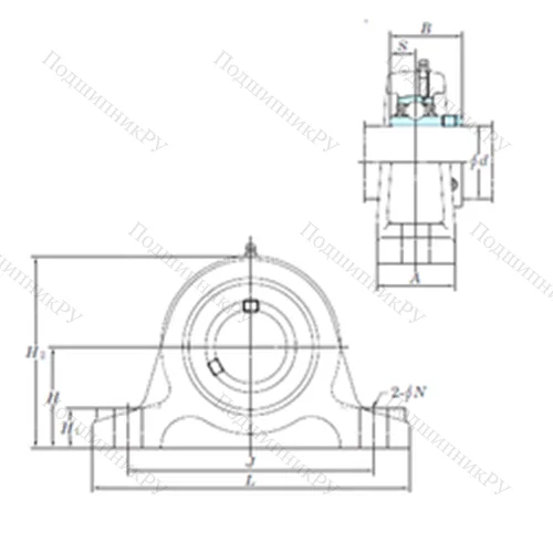 Подшипниковый узел шариковый радиальный UCIP 209-27 от производителя  KOYO