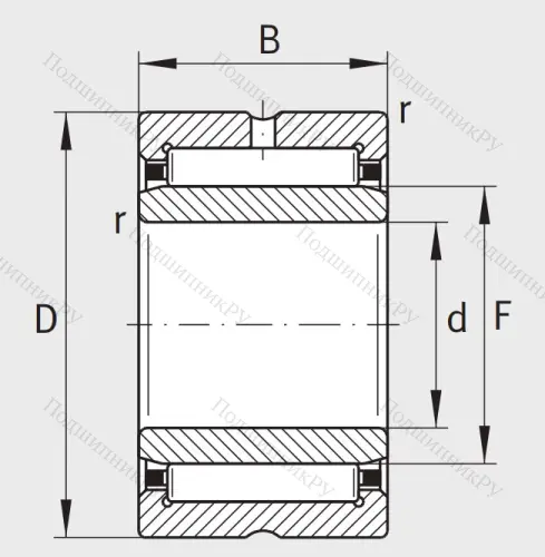Игольчатый подшипник NA 49/28 XL от производителя  INA