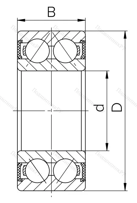 Радиально-упорный шариковый подшипник 3056207 2RS (3207 2RS) в Воронеже