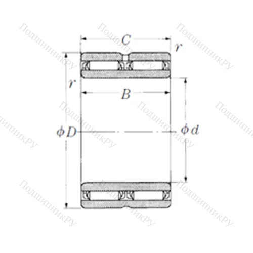 Подшипник игольчатый радиальный NAFW 659560