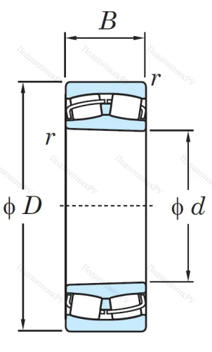 Сферический роликовый подшипник с конической посадкой на вал 22220 RZKW 33 C 3 от производителя  KOYO Сферический роликовый подшипник с конической посадкой на вал 22220 RZKW 33 C 3 от производителя  KOYO