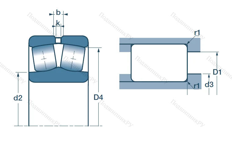 Сферический роликовый подшипник 22207 EAW 33 (SNR)