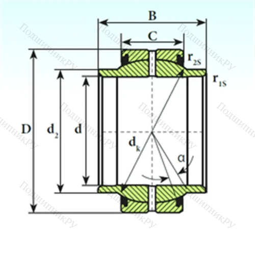 Подшипник скольжения сферический GEEM 25 ES 2RS