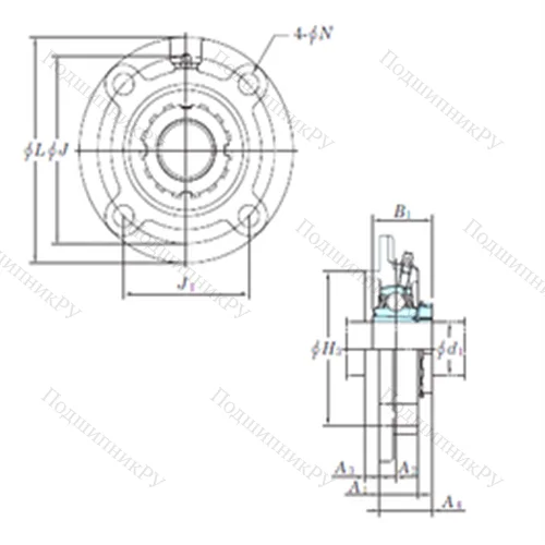 Подшипниковый узел шариковый радиальный UKFC 215 от производителя  KOYO Подшипниковый узел шариковый радиальный UKFC 215 от производителя  KOYO