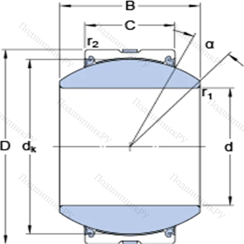 Радиальные сферические подшипники скольжения с контактными поверхностями сталь/сталь, требующие техобслуживания GEH 120 TXG 3A-2LS