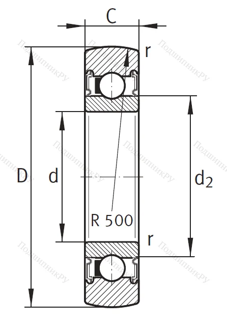 Подшипник LR 606 2RSR HLC