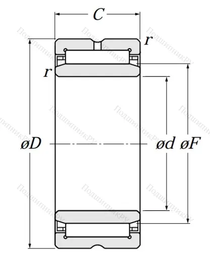 Игольчатый подшипник NA 5912