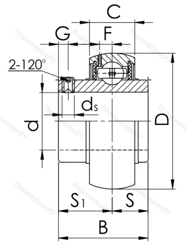 Корпусный подшипник UC 218 (480218 ГОСТ) в Воронеже
