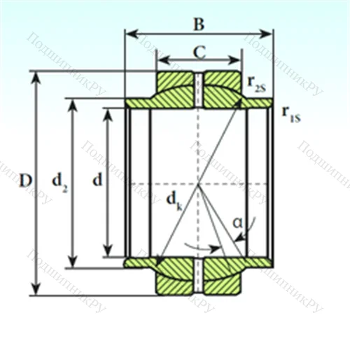 Подшипник скольжения сферический GEEW 63 ES