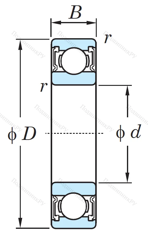 Однорядный шариковый подшипник 6315 2RS
