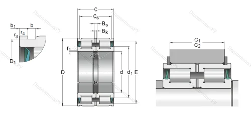 Двухрядный роликовый подшипник NNF 5024-2LS-V-2NR NKE