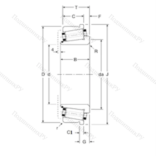 Подшипник роликовый радиально-упорный 102036/102072C