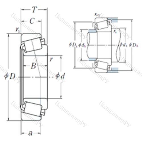 Подшипник роликовый радиально-упорный 14123A/14274 от производителя  NSK Подшипник роликовый радиально-упорный 14123A/14274 от производителя  NSK