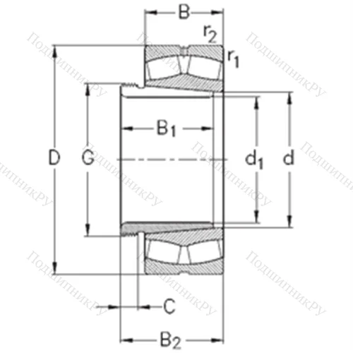 Подшипник роликовый радиальный самоцентрирующийся 239/900-K-MB-W 33+AH 39/900