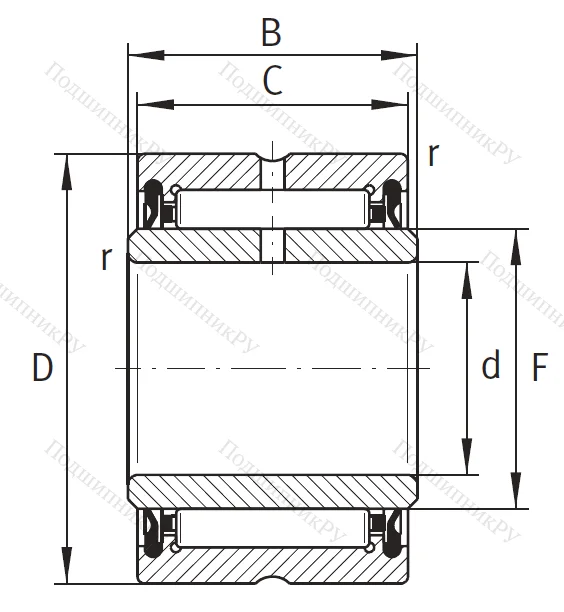 Игольчатый подшипник NA 4906 2RSR XL