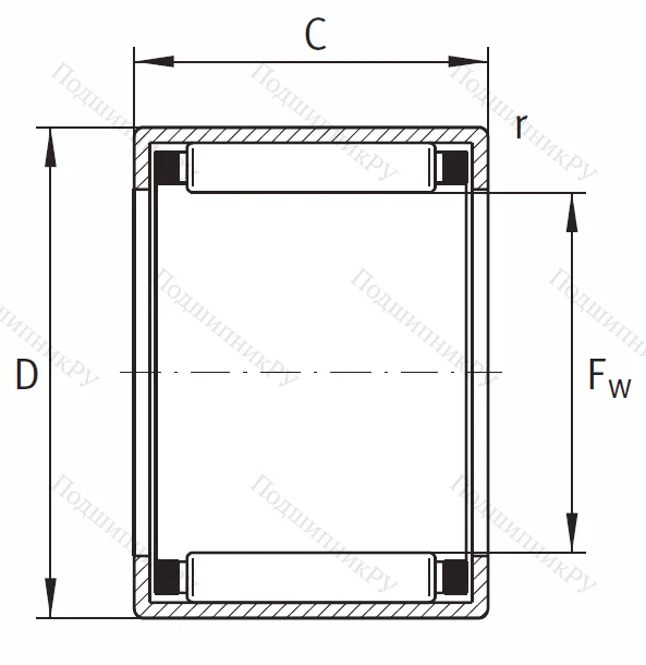 Игольчатый подшипник HK 5520 HLA