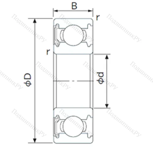 Подшипник шариковый радиальный 6902-RS от производителя  CYSD Подшипник шариковый радиальный 6902-RS от производителя  CYSD