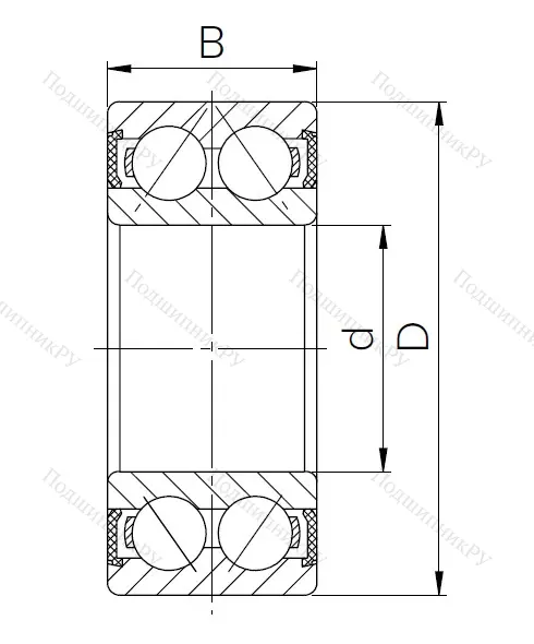 Радиально-упорный шариковый подшипник 3056306 2RS (3306 2RS) в Воронеже