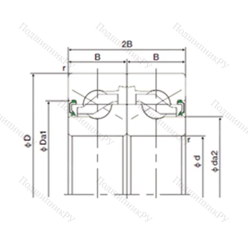 Подшипник шариковый упорно-радиальный спаренный 30TAB 06DF-2NK