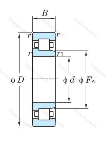 Роликовый цилиндрический подшипник NJ 306 ETVP C 3 от производителя  KOYO