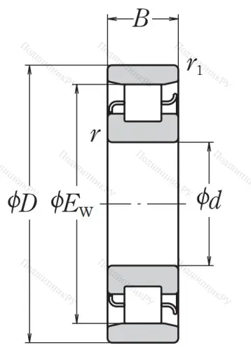 Роликовый цилиндрический подшипник N 306 W C 3