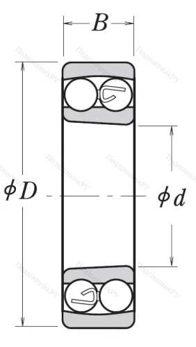 Двухрядный шариковый подшипник 1309 K TNG C 3