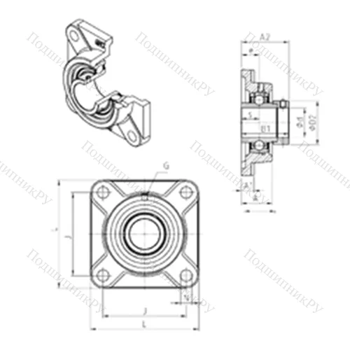 Подшипниковый узел шариковый радиальный EXF 216