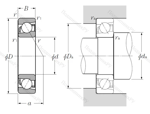 Однорядный шариковый подшипник 7213 B от производителя  NTN Однорядный шариковый подшипник 7213 B от производителя  NTN