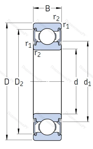 Однорядный шариковый подшипник 6203 2RSH/C 3 от производителя  SKF Однорядный шариковый подшипник 6203 2RSH/C 3 от производителя  SKF
