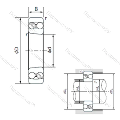 Подшипник шариковый радиальный самоцентрирующийся 2307K