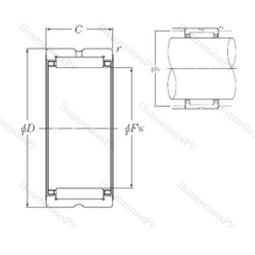 Подшипник игольчатый радиальный MR 122016