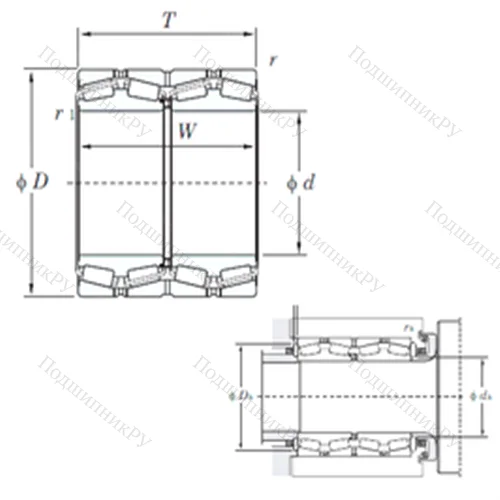 Подшипник роликовый радиально-упорный 47230