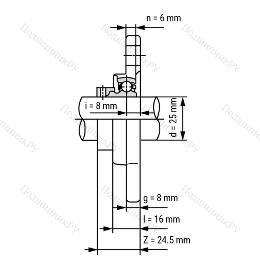 Подшипниковый узел KFL 005-ST - Вал: 25 мм