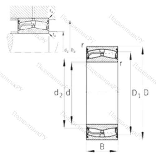 Подшипник роликовый радиальный самоцентрирующийся 24040-E 1-2VSR-H 40