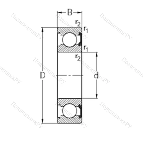 Подшипник шариковый радиальный 6318-2RSR