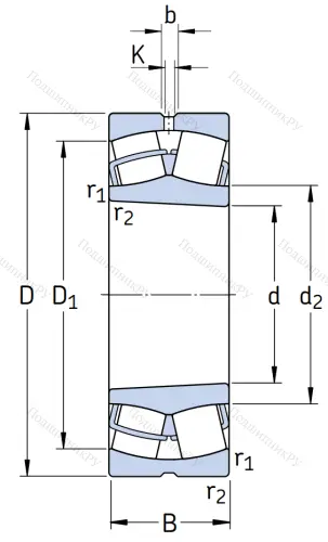 Сферический роликовый подшипник с конической посадкой на вал 24128 CCK 30/C 3W 33 от производителя  SKF