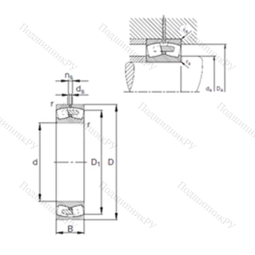 Подшипник роликовый радиальный самоцентрирующийся 23068-E 1A-MB 1