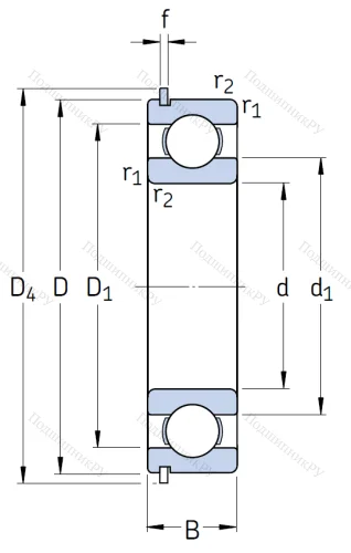 Однорядный шариковый подшипник 6305 NR/C 3 от производителя  SKF Однорядный шариковый подшипник 6305 NR/C 3 от производителя  SKF