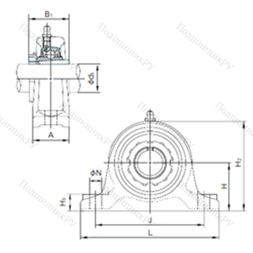 Подшипниковый узел шариковый радиальный UKIP 316+H 2316