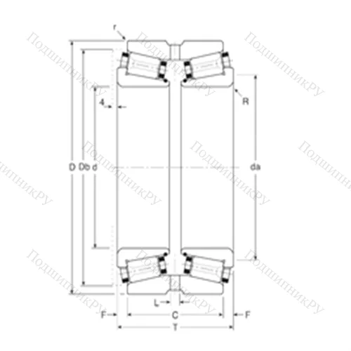 Подшипник роликовый радиально-упорный 110050/110096XG