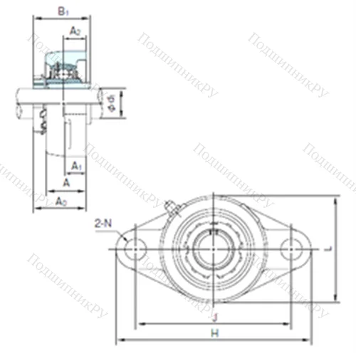 Подшипниковый узел шариковый радиальный UKFL 313+H 2313