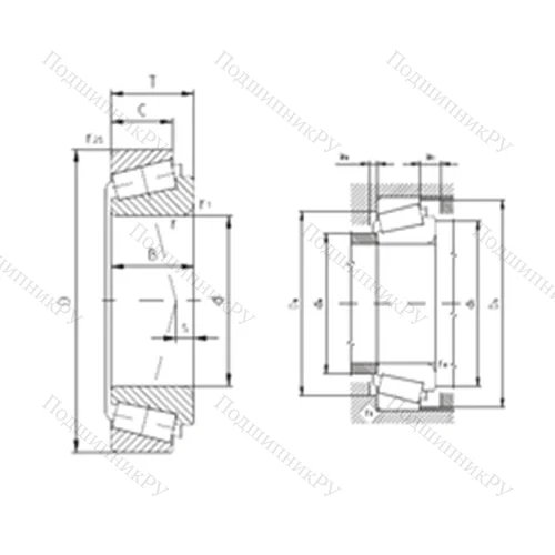 Подшипник роликовый радиально-упорный K-LM 12749/K-LM 12710
