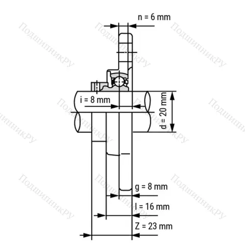 Подшипниковый узел KFL 004-ST - Вал: 20 мм от производителя  LPZ