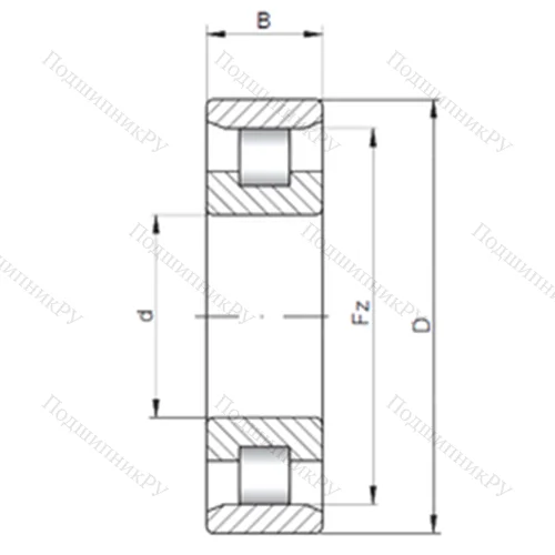 Подшипник роликовый радиальный N 19/750 от производителя  CX Подшипник роликовый радиальный N 19/750 от производителя  CX