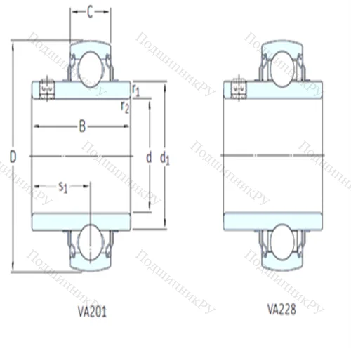 Подшипник шариковый радиальный YAR 214-207-2FW/VA 228