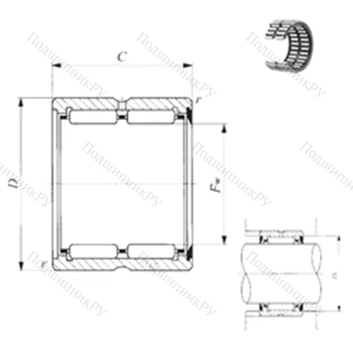 Подшипник игольчатый радиальный RNA 6908U