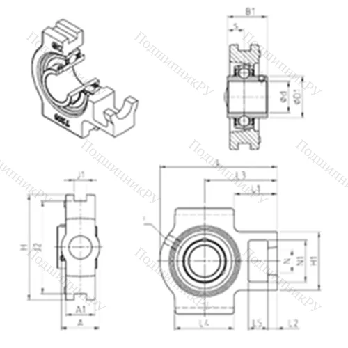 Подшипниковый узел шариковый радиальный UCT 319