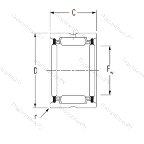 Подшипник игольчатый радиальный HJ-405228,2RS