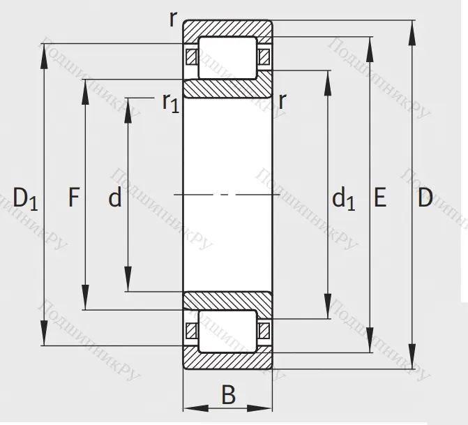 Роликовый цилиндрический подшипник NJ 2210 E XL TVP 2 от производителя  FAG