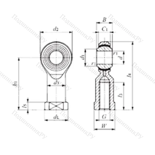 Подшипник скольжения сферический PHS 6EC